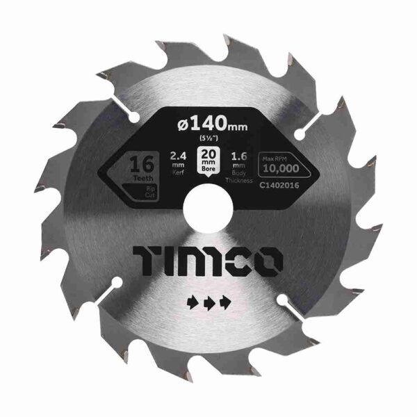 140 x 20 x 16T Circular Saw Blade – General Purpose – Coarse/Medium