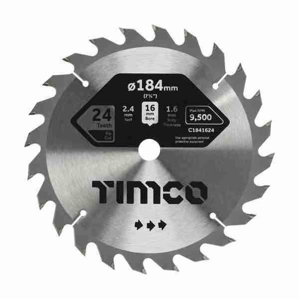 184 x 16 x 24T Circular Saw Blade – General Purpose – Coarse/Medium