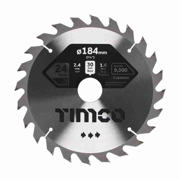 184 x 30 x 24T Circular Saw Blade – General Purpose – Coarse/Medium