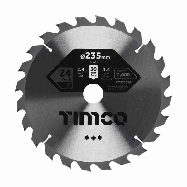 235 x 30 x 24T Circular Saw Blade – General Purpose – Coarse/Medium