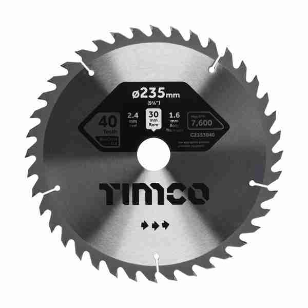 235 x 30 x 40T Circular Saw Blade – General Purpose – Coarse/Medium