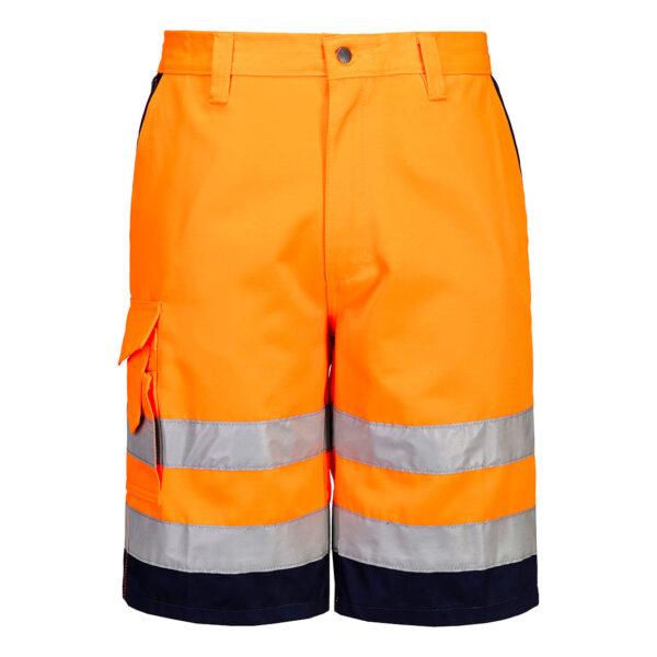 PORTWEST Hi-Vis Contrast Shorts Orange/Navy SIZE XL
