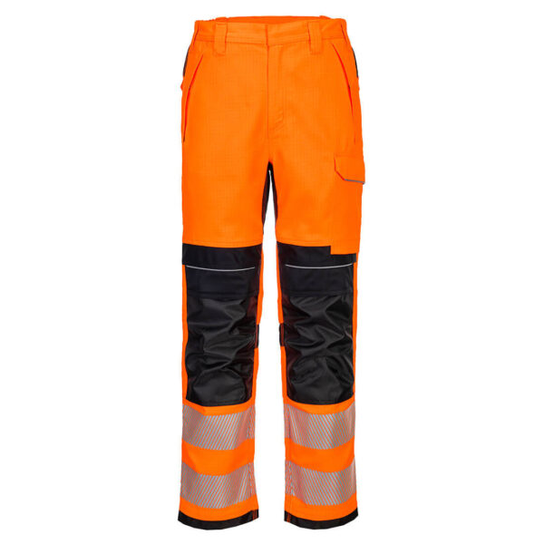 PORTWEST PW3 FR HVO Work Trousers Orange/Black SIZE 34