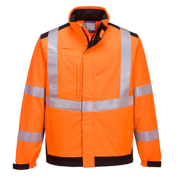 PORTWEST Modaflame Multi Norm Arc Softshell Jacket Orange/Navy SIZE L