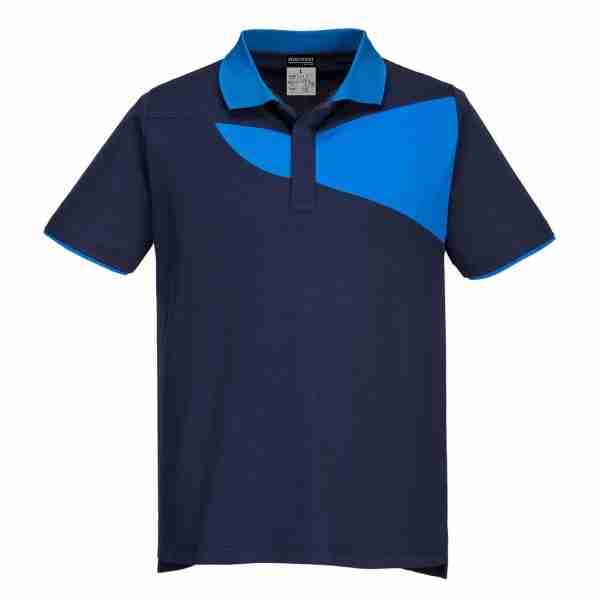 PORTWEST PW2 Cotton Comfort Polo Shirt S/S Navy/Royal SIZE XXL