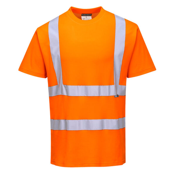 PORTWEST Hi-Vis Cotton Comfort T-Shirt S/S Orange SIZE M