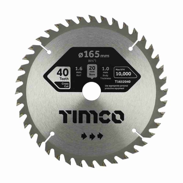 165 x 20 x 40T Handheld Cordless Circular Saw Blade