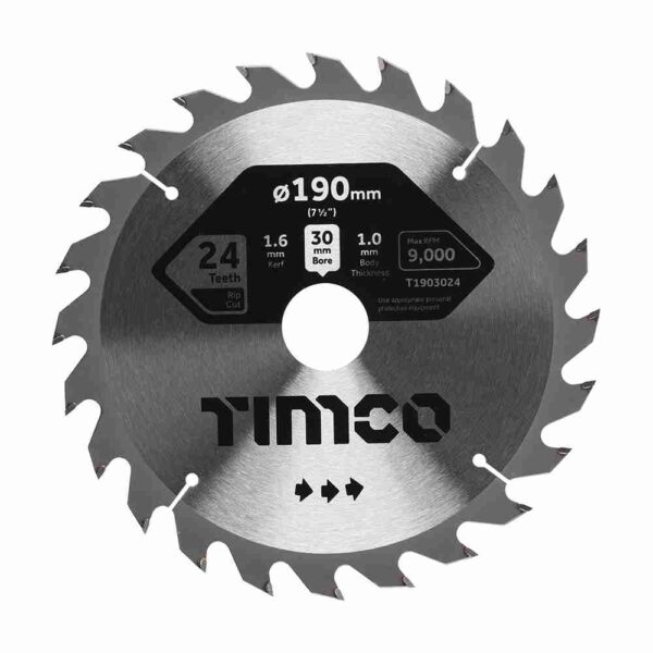190 x 30 x 24T Handheld Cordless Circular Saw Blade
