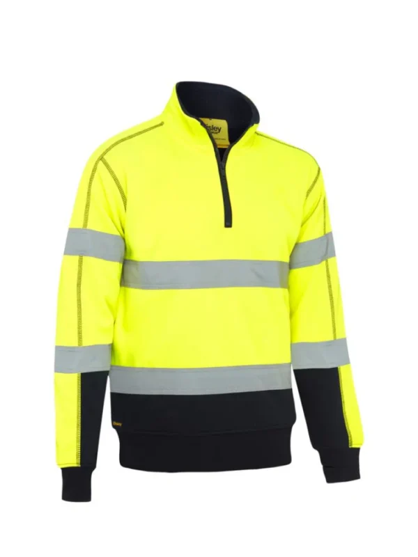 BISLEY HI-VIS ZIP FLEECE HOODIE SHERPA LINE Yellow-S