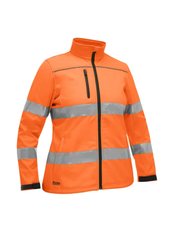 UKJ6069T_TT05M Womens Taped Hi-vi softshell Jacket orange M